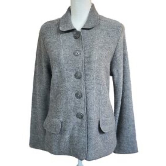 Jane Ashley Jackets & Blazers - Jane Ashley Wool Blend Charcoal Button-Up Blazer